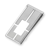 Money Clip with Four Sections of Diagonal Lines