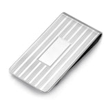 Lined Hinged Money Clip with Polished Rectangle Center