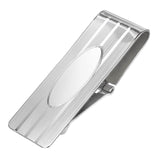 Hinged Lined Money Clip with Polished Oval Center