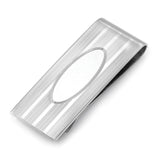 Lined Money Clip with Polished Oval Center