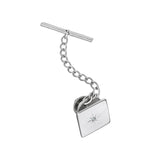 Square Polished Tie Tack with Diamond