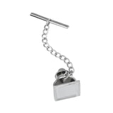 Square Polished Tie Tack with Lined Border