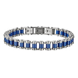 Blue Biker Chain Bracelet