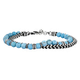 Square Fox Tail Chain and Turquoise Bracelet