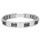Black and Silver Basketweave Bracelet