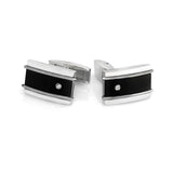 Rectangle Black Titanium and Diamond Cufflinks
