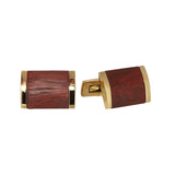 Rectangle Cufflinks with Wooden Center