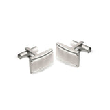 Brushed Rectangle Cufflinks with Lined Edge
