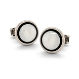 Round Black Onyx and Mother of Pearl Cufflinks