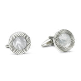 Round Cufflinks with Mother of Pearl Center