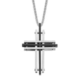 Stainless Steel and Black IP Open Crossbars Cross
