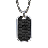 Dog Tag with Simulated Black Diamonds
