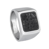 Square Ring with Cross Design
