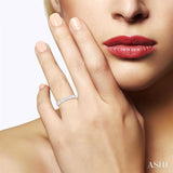 3/4 Ctw East-West Set Oval Cut Bezel Diamond Stackable Fashion Band in 14K White Gold