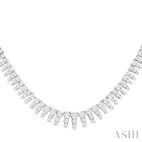 5 Ctw Graduated Round Cut Waterfall Diamond Necklace in 14K White Gold