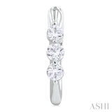 1/2 ctw 3-Stone Round Cut Diamond Fashion Hoop Earring in 14K White Gold