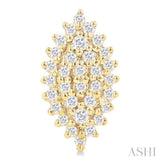 1/5 ctw Petite Marquise Shape Round Cut Diamond Cluster Fashion Stud Earring in 10K Yellow Gold