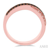 1/4 ctw Round Cut Champagne Brown Diamond Ring in 10K Rose Gold