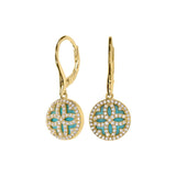 Turquoise Mother of Pearl Clover Earrings