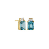 Blue Zircon Spinel Stud Earrings