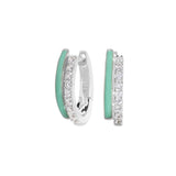 Mint Enamel Huggie Hoop Earrings