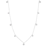 Nine Bezel Set Dangling Diamond Station Necklace