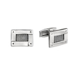 Four Way Rectangle Cufflinks with Mesh Insert
