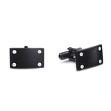 Black Cufflinks with Corner Screws