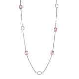 Morganite Hexagon Station Chain