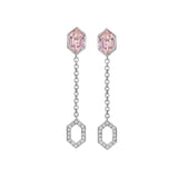 Morganite Hexagon Earrings