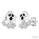 1/20 Ctw Petite Ghost Round Cut Diamond Fashion Earrings in 10K White Gold