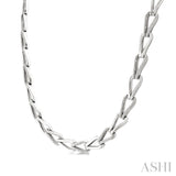 1/4 Ctw Round Cut Diamond Bold Knot Link Fashion Necklace in Sterling Silver