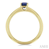 6x4 MM Octagon Shape Sapphire Precious Solitaire Ring in 14K Yellow Gold