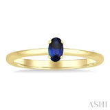 5x3 MM Oval Shape Sapphire Precious Solitaire Ring in 14K Yellow Gold