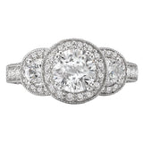 halo semi-mount diamond ring