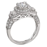 halo semi-mount diamond ring