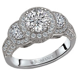 14kt White Gold Halo Semi-Mount Diamond Ring