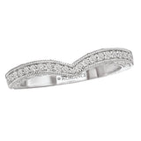14kt White Gold Curved Wedding Band