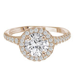 halo semi-mount diamond ring