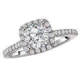 halo semi-mount diamond ring