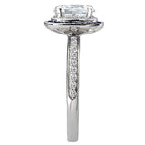 halo semi mount diamond and gemstone ring