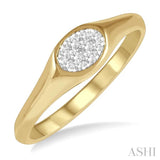 Oval Shape Lovebright Essential Diamond Signet Ring