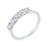 14KT White Gold & Diamond Classic Book Shared Prong Trellis Band Ring   - 3/4 ctw