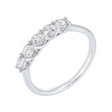 14KT White Gold & Diamond Classic Book Shared Prong Trellis Band Ring   - 1 ctw
