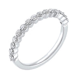 SLV - 995 White Gold & Cubic Zirconia Unvarying Band Ring -  1/4 ctw