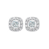 14KT White Gold & Diamond Classic Book Jackets Fashion Earrings  - 1/5 ctw