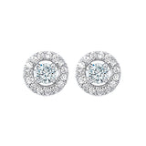 14KT White Gold & Diamond Classic Book Jackets Fashion Earrings  - 1/6 ctw