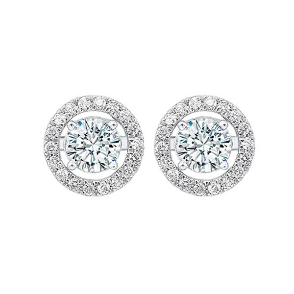 14KT White Gold & Diamond Classic Book Jackets Fashion Earrings  - 1/4 ctw