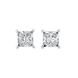 14KT White Gold & Diamond Tru Reflection Fashion Earrings   - 1/8 ctw