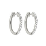 14KT White Gold & Diamond Classic Book Hoop Fashion Earrings  - 1/2 ctw